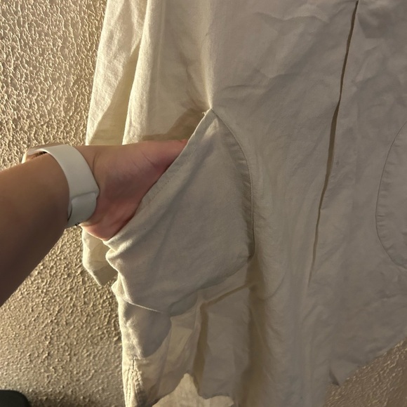 For Cynthia Linen Cotton Women’s Button Down 3/4 Sleeve Size L Boho Indie Tunic - Picture 12 of 15